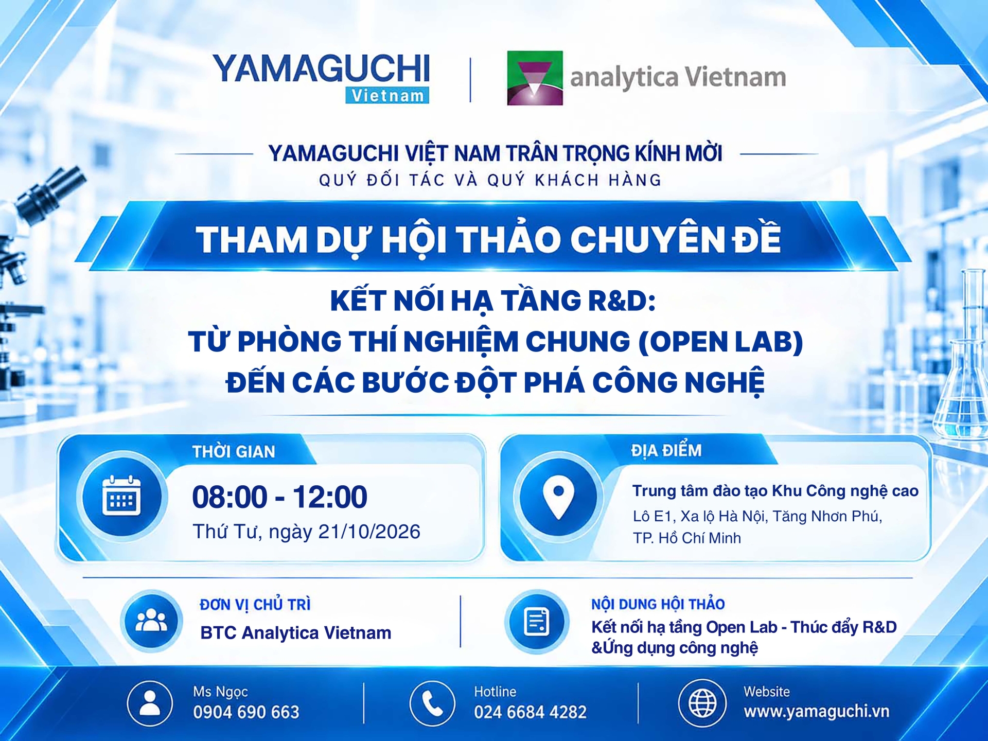 Yamaguchi Việt Nam mang giải pháp kiểm nghiệm Morinaga đến Hội thảo Open Lab 2026